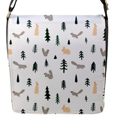 Squirrel Rabbit Tree Animals Snow Flap Messenger Bag (s) by Alisyart