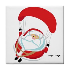 Skydiving Christmas Santa Claus Tile Coasters
