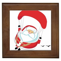 Skydiving Christmas Santa Claus Framed Tiles