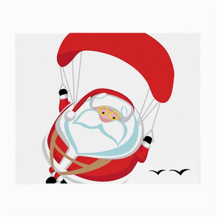 Skydiving Christmas Santa Claus Small Glasses Cloth (2-Side)