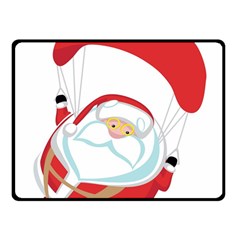Skydiving Christmas Santa Claus Fleece Blanket (small) by Alisyart