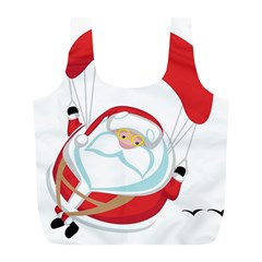 Skydiving Christmas Santa Claus Full Print Recycle Bags (l) 