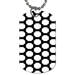 Tile Pattern Black White Dog Tag (two Sides)