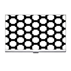 Tile Pattern Black White Business Card Holders by Alisyart