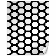 Tile Pattern Black White Canvas 12  X 16  