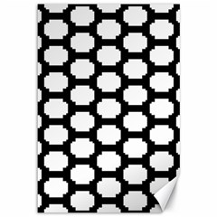 Tile Pattern Black White Canvas 12  X 18  