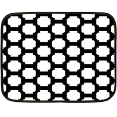 Tile Pattern Black White Double Sided Fleece Blanket (mini) 