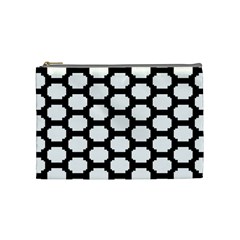 Tile Pattern Black White Cosmetic Bag (medium)  by Alisyart