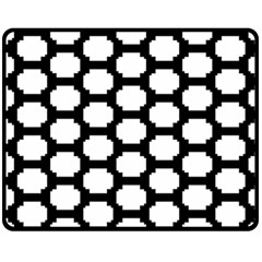 Tile Pattern Black White Fleece Blanket (medium) 