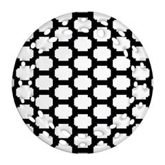 Tile Pattern Black White Ornament (round Filigree)