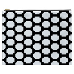 Tile Pattern Black White Cosmetic Bag (xxxl)  by Alisyart