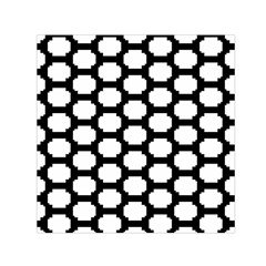 Tile Pattern Black White Small Satin Scarf (square)