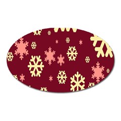 Snowflake Winter Illustration Colour Oval Magnet