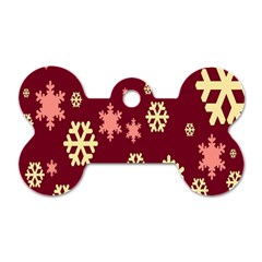 Snowflake Winter Illustration Colour Dog Tag Bone (one Side)