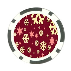 Snowflake Winter Illustration Colour Poker Chip Card Guard (10 Pack) by Alisyart