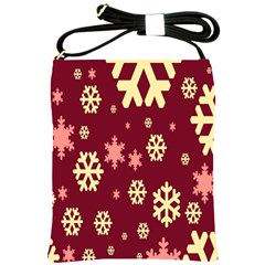 Snowflake Winter Illustration Colour Shoulder Sling Bags