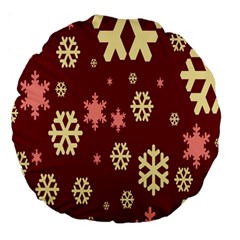 Snowflake Winter Illustration Colour Large 18  Premium Round Cushions by Alisyart