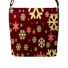 Snowflake Winter Illustration Colour Flap Messenger Bag (l) 