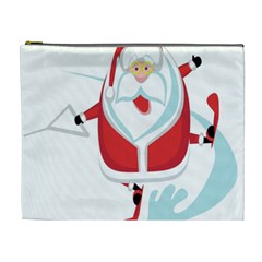 Surfing Snow Christmas Santa Claus Cosmetic Bag (xl)