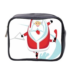 Surfing Snow Christmas Santa Claus Mini Toiletries Bag 2-side