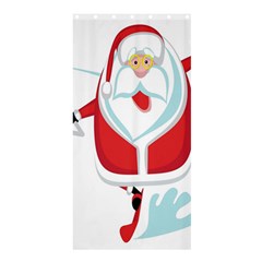 Surfing Snow Christmas Santa Claus Shower Curtain 36  X 72  (stall) 