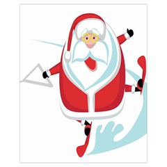 Surfing Snow Christmas Santa Claus Drawstring Bag (small) by Alisyart
