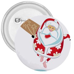 Surfing Christmas Santa Claus 3  Buttons