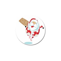 Surfing Christmas Santa Claus Golf Ball Marker (4 Pack)
