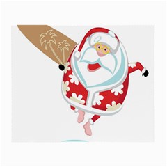 Surfing Christmas Santa Claus Small Glasses Cloth