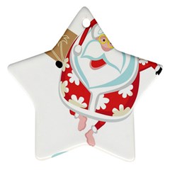 Surfing Christmas Santa Claus Star Ornament (two Sides) by Alisyart