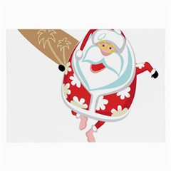 Surfing Christmas Santa Claus Large Glasses Cloth by Alisyart