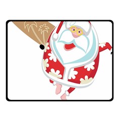 Surfing Christmas Santa Claus Fleece Blanket (small)