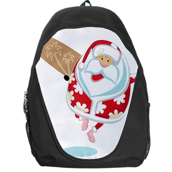 Surfing Christmas Santa Claus Backpack Bag