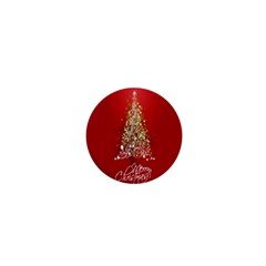 Tree Merry Christmas Red Star 1  Mini Magnets by Alisyart