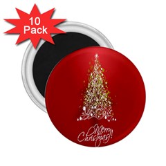 Tree Merry Christmas Red Star 2 25  Magnets (10 Pack) 