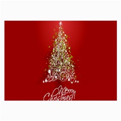 Tree Merry Christmas Red Star Large Glasses Cloth (2-side) by Alisyart