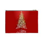 Tree Merry Christmas Red Star Cosmetic Bag (Large)  Back
