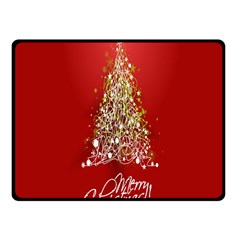 Tree Merry Christmas Red Star Fleece Blanket (small)