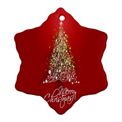 Tree Merry Christmas Red Star Ornament (snowflake)