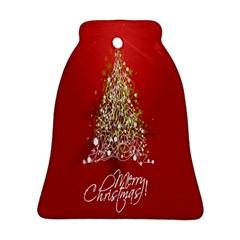 Tree Merry Christmas Red Star Ornament (bell) by Alisyart