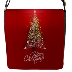 Tree Merry Christmas Red Star Flap Messenger Bag (s)