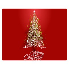 Tree Merry Christmas Red Star Double Sided Flano Blanket (medium) 