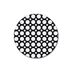 Tileable Circle Pattern Polka Dots Rubber Coaster (round)  by Alisyart