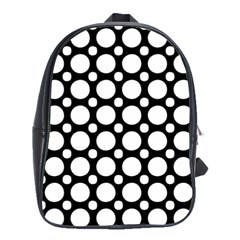 Tileable Circle Pattern Polka Dots School Bag (large)