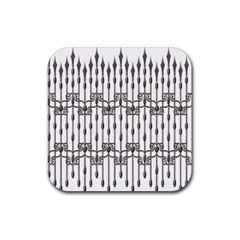 Iron Fence Grey Strong Rubber Coaster (square)  by Alisyart