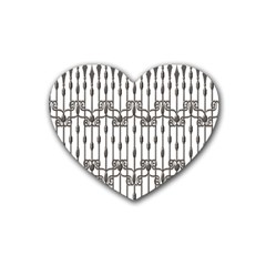 Iron Fence Grey Strong Rubber Coaster (heart)  by Alisyart