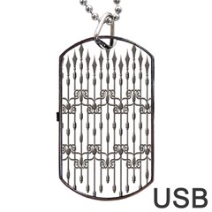 Iron Fence Grey Strong Dog Tag Usb Flash (one Side)