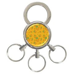 Fruit Pineapple Yellow Green 3-Ring Key Chains