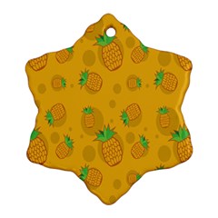 Fruit Pineapple Yellow Green Snowflake Ornament (two Sides)