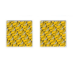 Fruit Bananas Yellow Orange White Cufflinks (square) by Alisyart